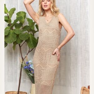 Sleeveless Crochet Maxi Dress